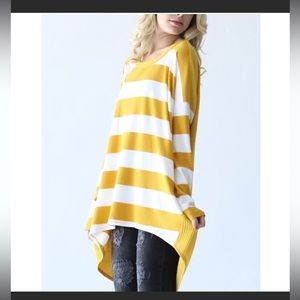Brand new Soft very Oversized Mustard Striped Top ❤️